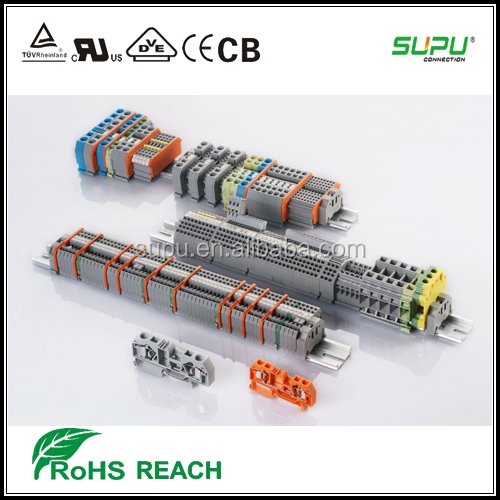 WHOLESALE CUSTOMIZED DIN RAIL MOUNTED TERMINAL BLOCKS SPRING CLAMP SCREWLESS TERMINAL BLOCKS CONNECTORS