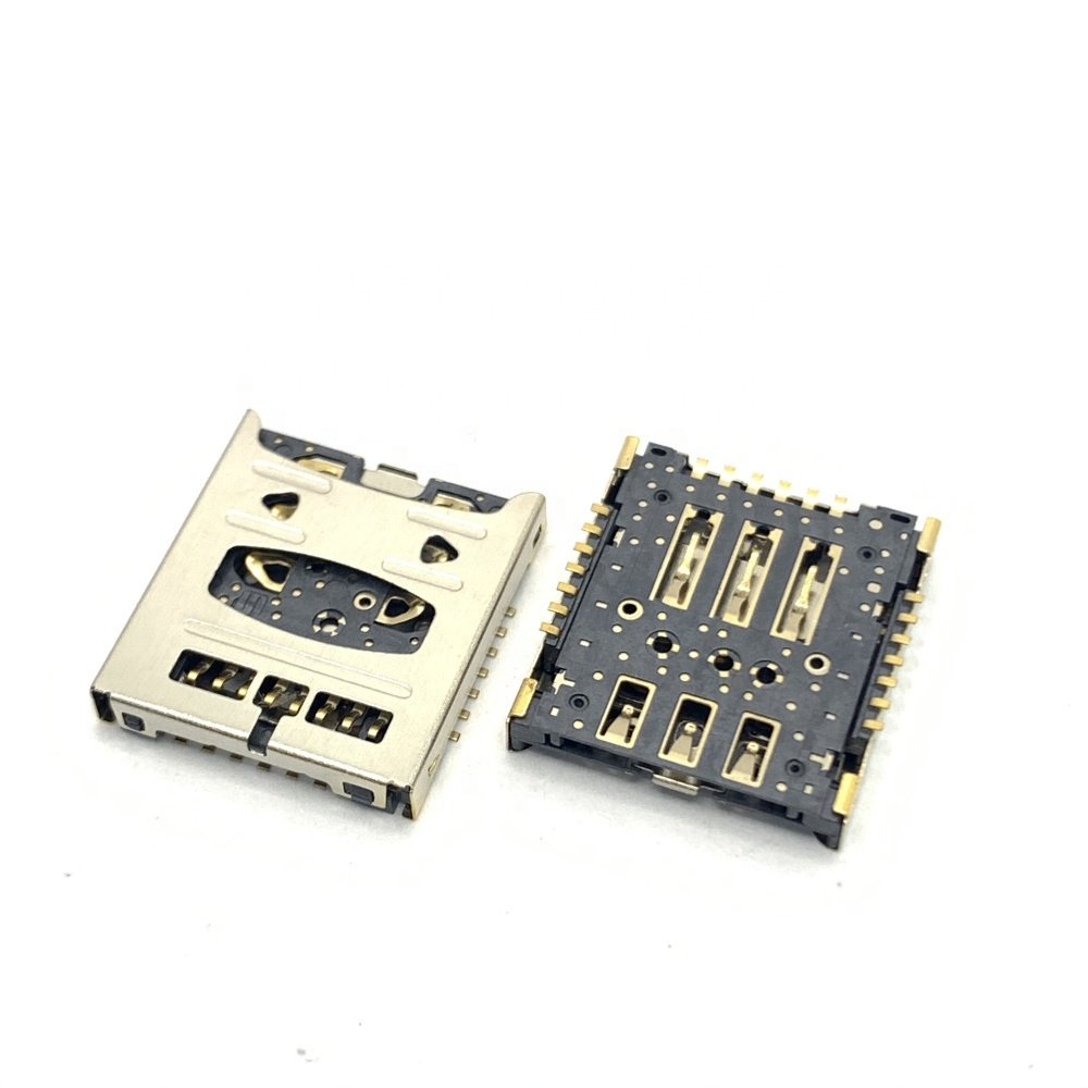 Smart card adapter SIM card socket dual card connector nano sim and TF connector