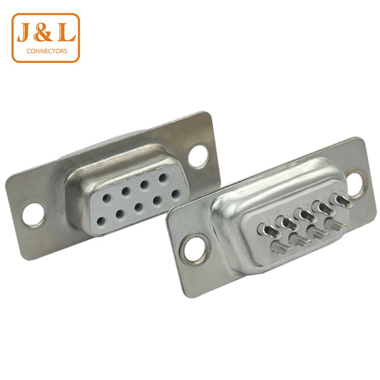 Hot DB9 Serial Connectors RS232 9 Pin Double Row Welded Head Male and Female DB connector