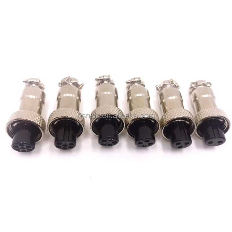 Female Straight Aviation GX12 7 Pin Standard Type Plug M12 Connector 7 Pins