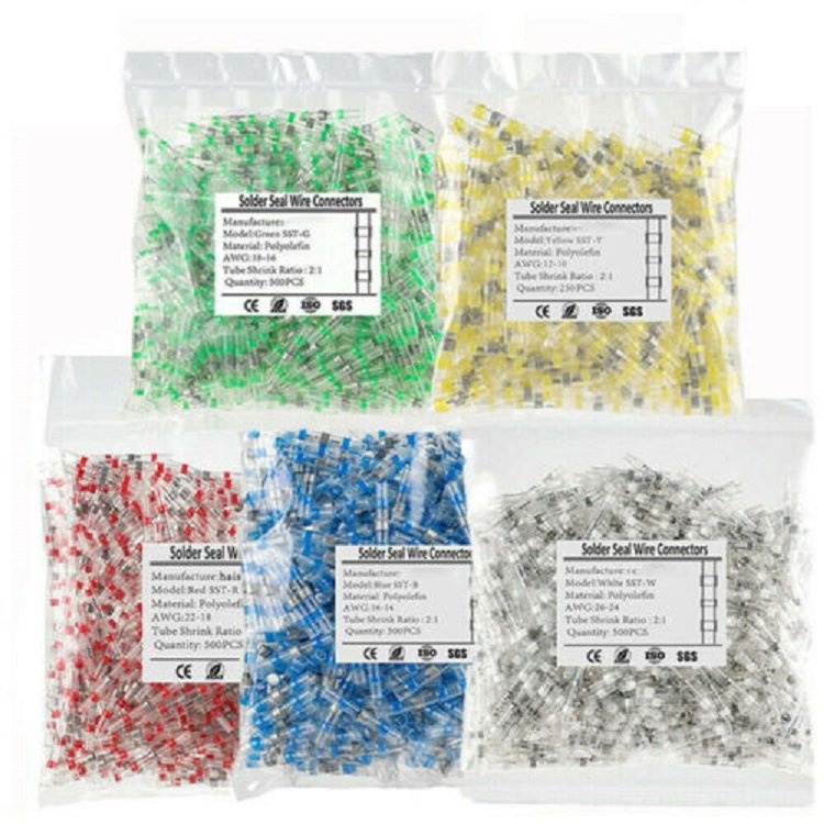 500 solder wire connectors High Performance Heat Shrink Solder Sealed Butt Connectors