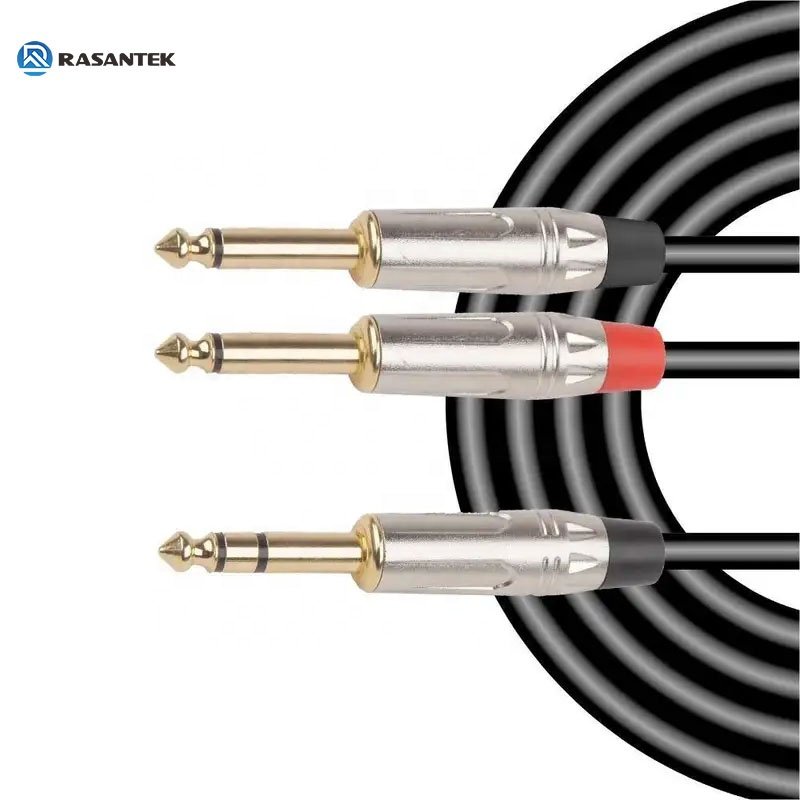 OEM ODM Gold Plated 1/4 Stereo Plug Audio Plug 6.35mm Stereo Audio Plug 3 pole Mono Jack 6.35 TS Connector