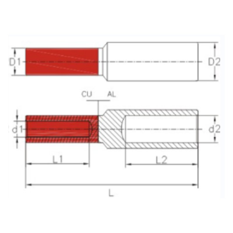 GTL cable lugs copper and aluminum connector of electrical bimetal lug crimp terminal pipe lugs