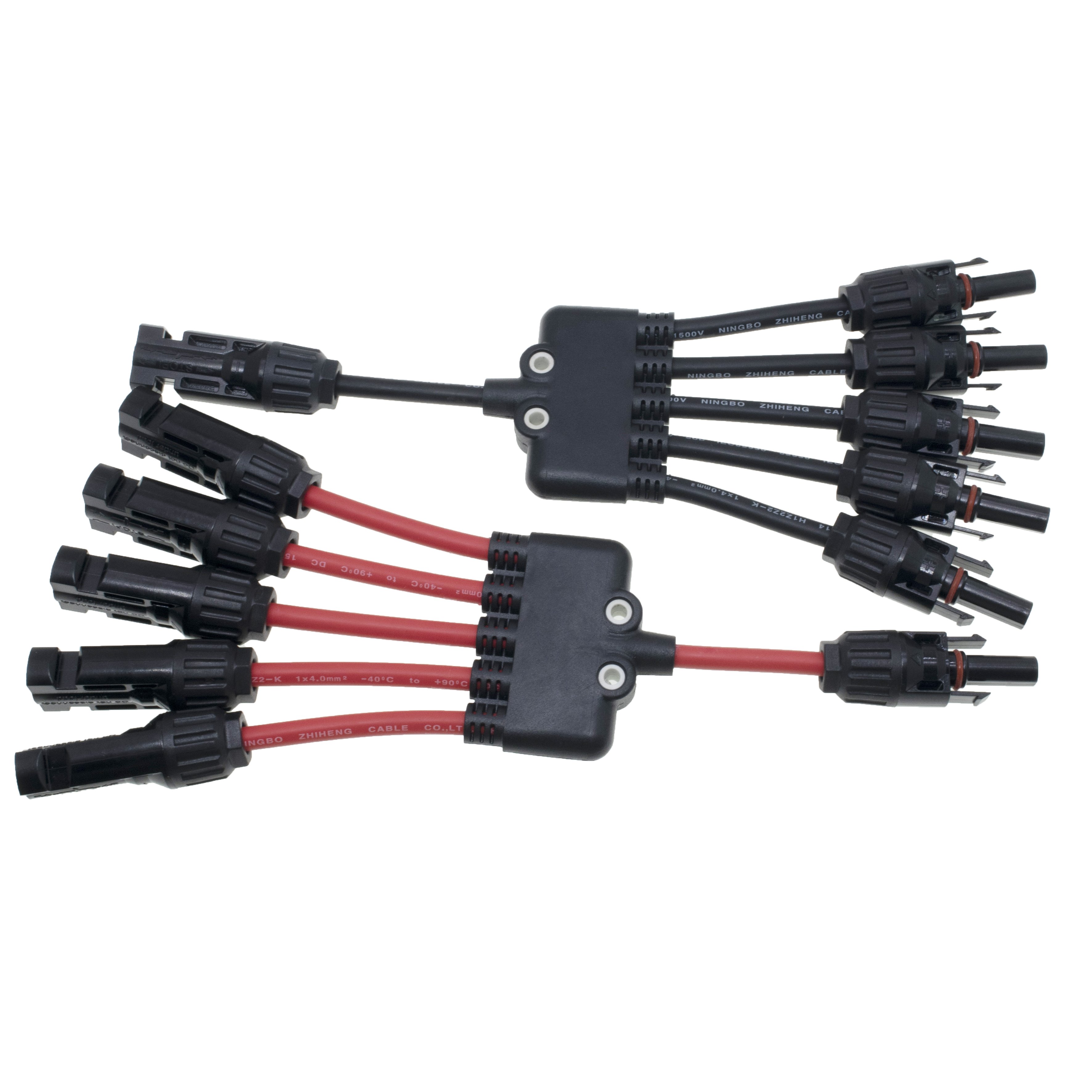 Waterproof PV System Electronic Application Female 5 in 1 Male Splitter Cable Harness Y connector for Solar Panel System