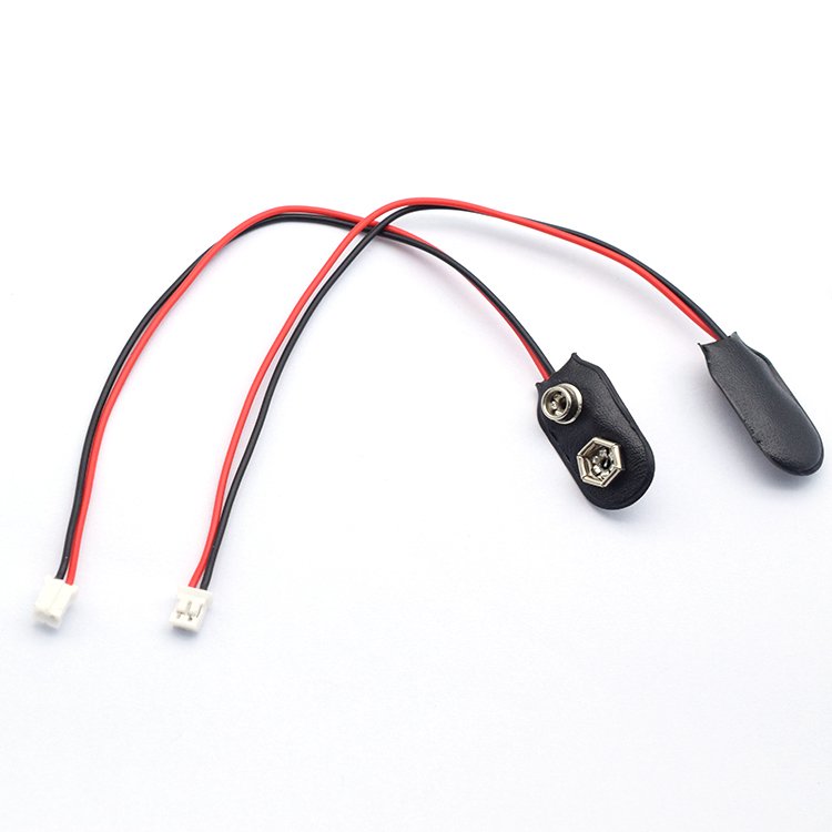 I Type 9V Clip-on Battery Connector Leather Shell 9v battery snap clip Connector Battery Holder 150mm Cable