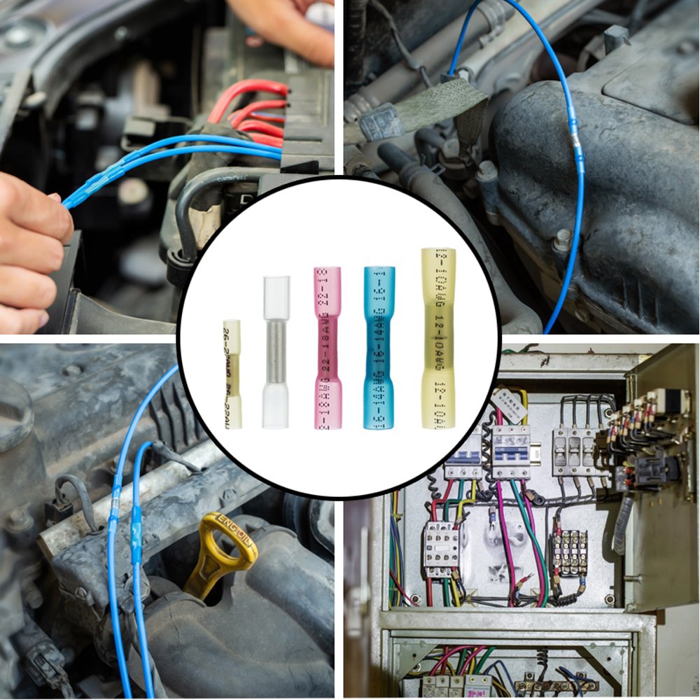 Electrical Waterproof Crimp Type Heat Shrink Butt Connector Crimp Wire Splice Terminals IP67 22awg 16awg 10wag