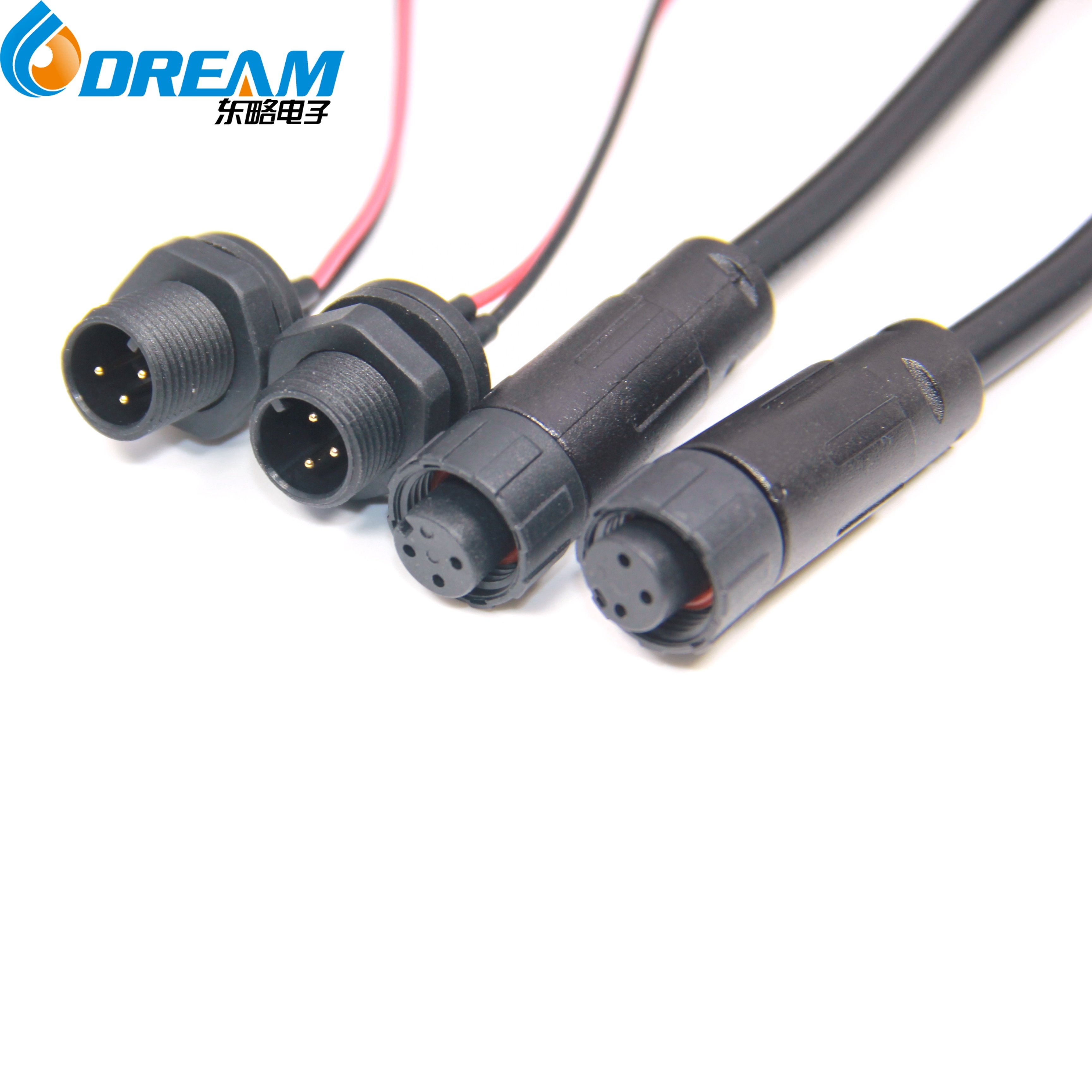 M8 M12 M15 electric plug waterproof 2P/3P/4P/5P/6P/7P/8P M16 cable connector for LED lighting outdoor