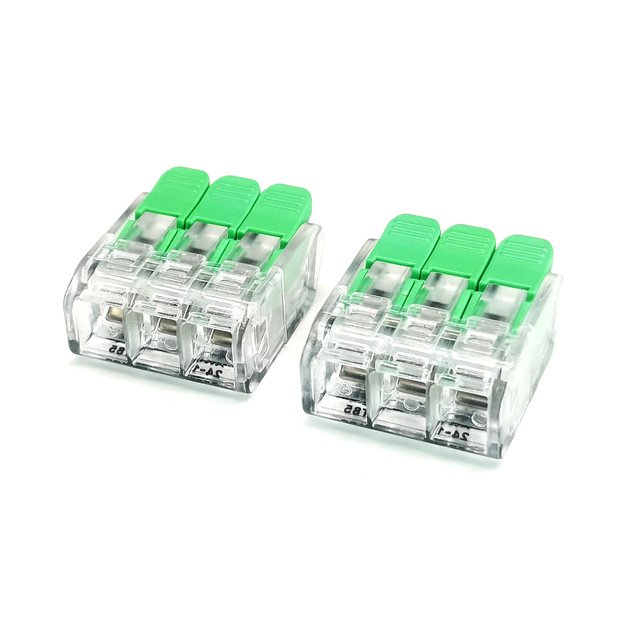 3 Poles Cable Wire Installation Connectors Compact Splicing Quick Terminal Block for 0.2-4 mm