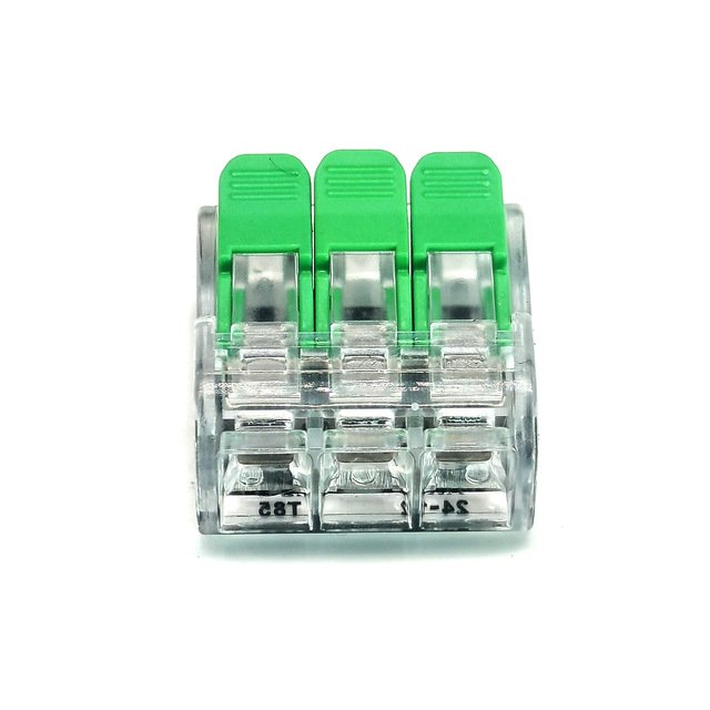 3 Poles Cable Wire Installation Connectors Compact Splicing Quick Terminal Block for 0.2-4 mm