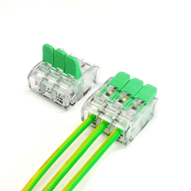 3 Poles Cable Wire Installation Connectors Compact Splicing Quick Terminal Block for 0.2-4 mm