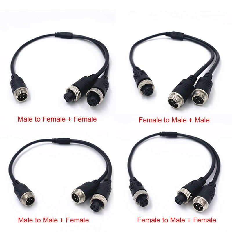 Wholesale M8 Model M12 Field Wireable Connector 4PIN Male Female Aviation Tow Head Extension Y Splitter Metal Contact 2A Rated