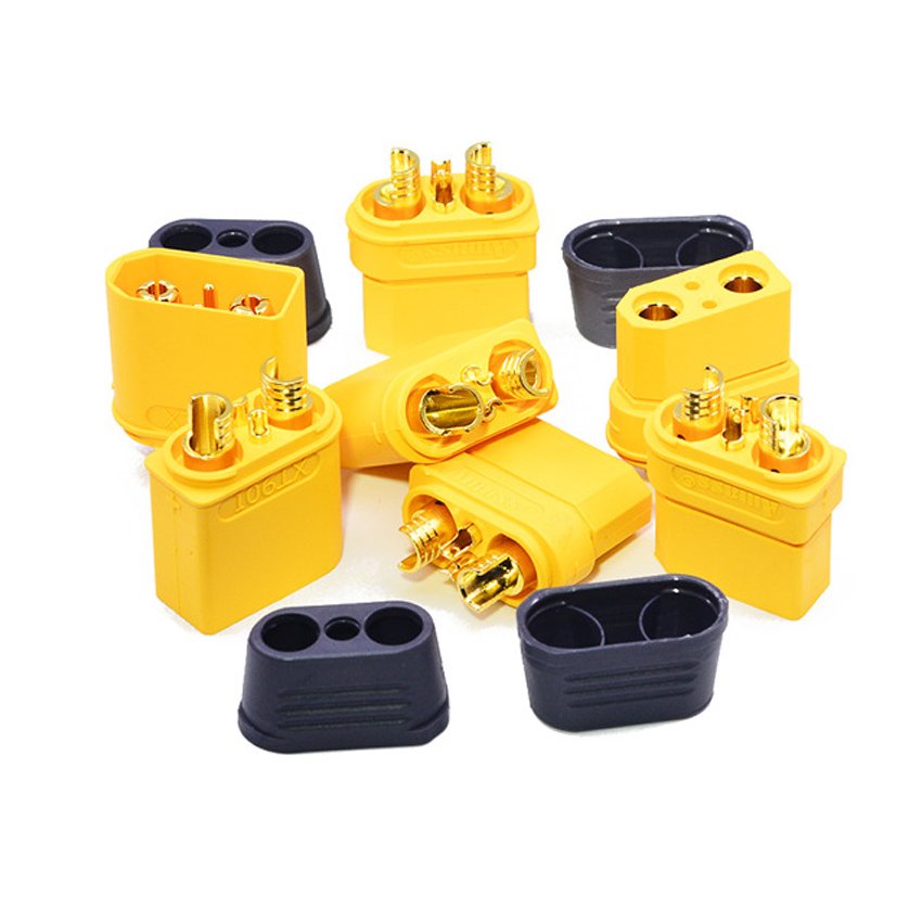 Amass xt90(2+2) XT90I Connector Male Female XT90 (2 2)-F 4Pin XT90I-M XT90I-F DC Power Wire Cable Plug Connector With Signal Pin