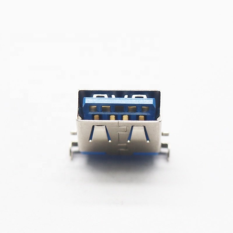 Slab direction copper alloy Shell pcb usb 3.0 type c Type Female Vertical Socket 180 Degrees positions 9 Pin Plug Jack Connector