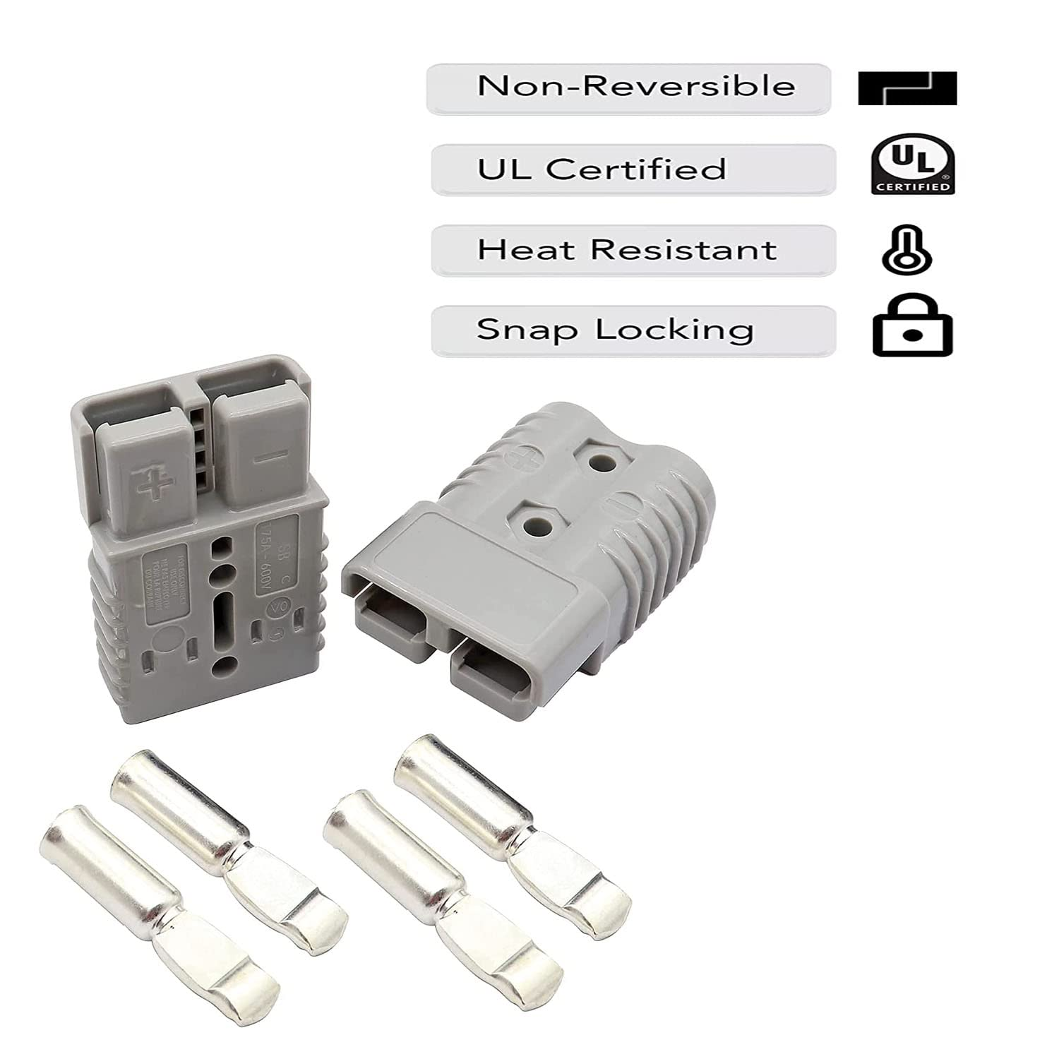 Battery Power Connector 50A/120A/175A/350A 600V 2 Pin Wiring Harness Connector for forklift auto Adapter accessories