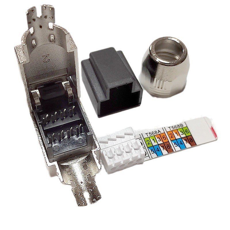 RJ45 CAT6A STP plug pressure toolless connector rj45 Cat6a connector