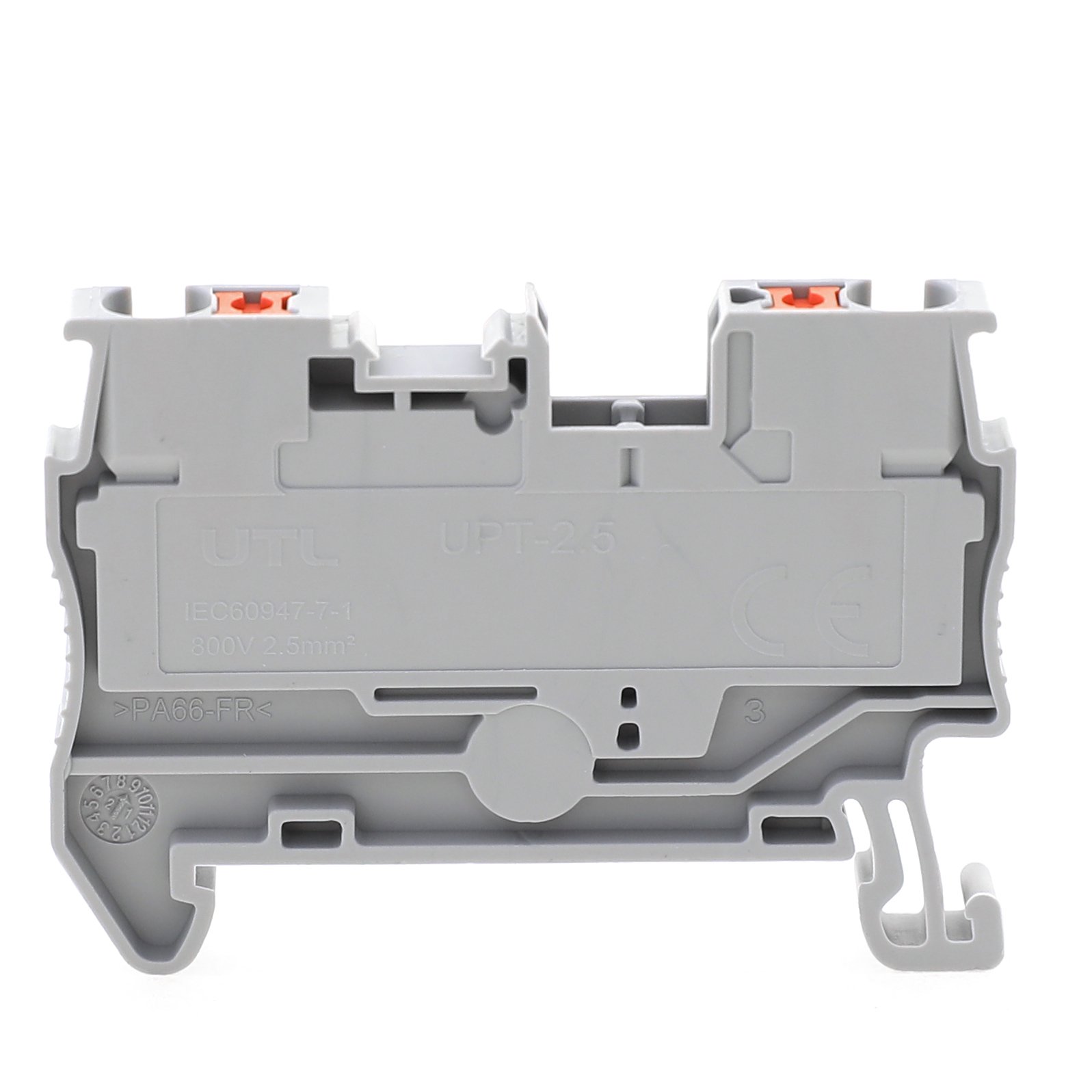 UTL factory Electric Nylon Plastic copper PT2,5 single level fast push in feed through din rail mounted Terminal Block wiring connector