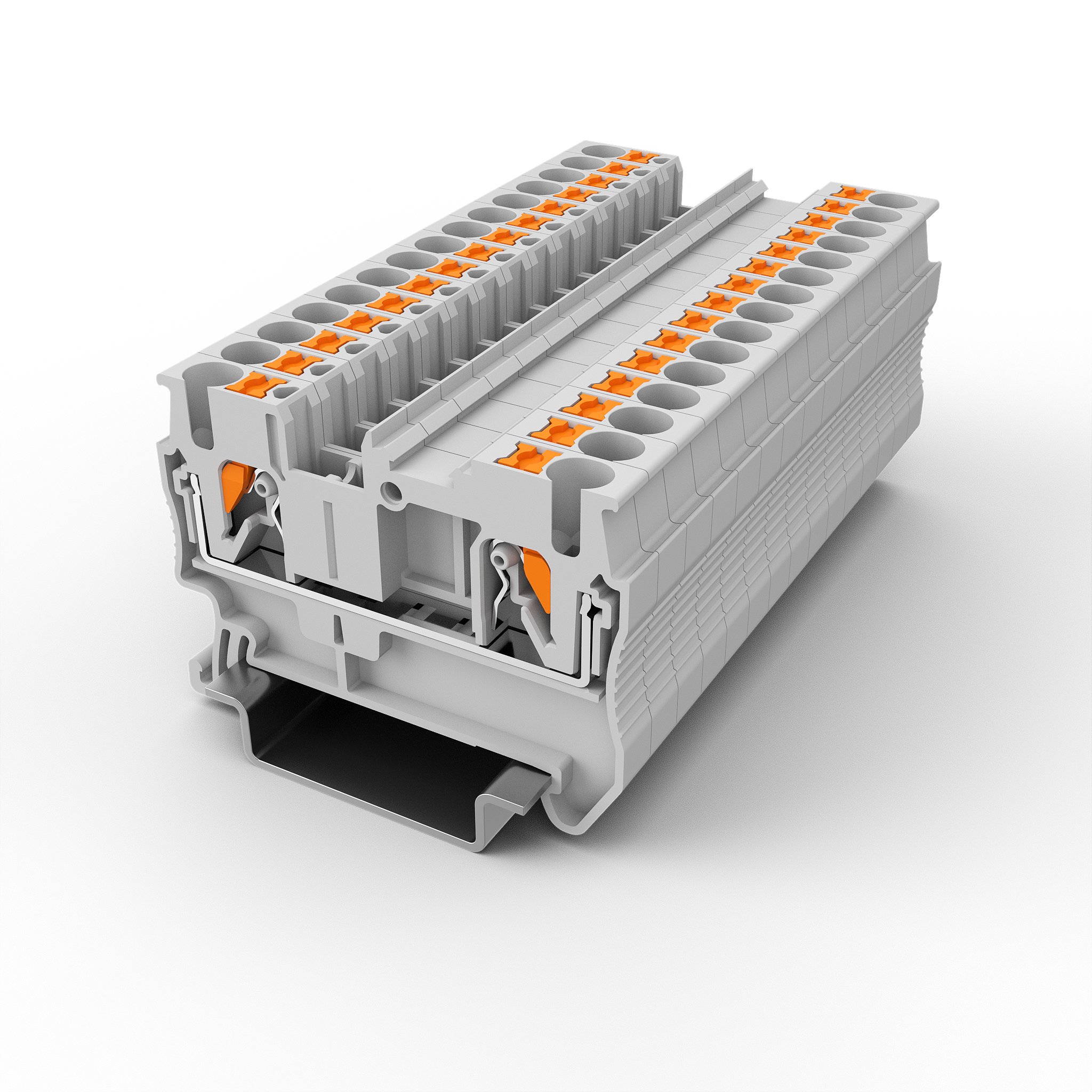 UTL factory Electric Nylon Plastic copper PT2,5 single level fast push in feed through din rail mounted Terminal Block wiring connector