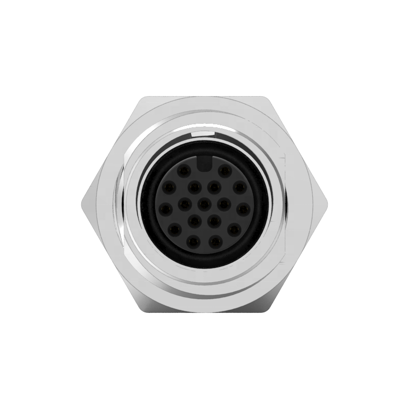M12 A-Coded 17PIN Front Lock Waterproof Connector