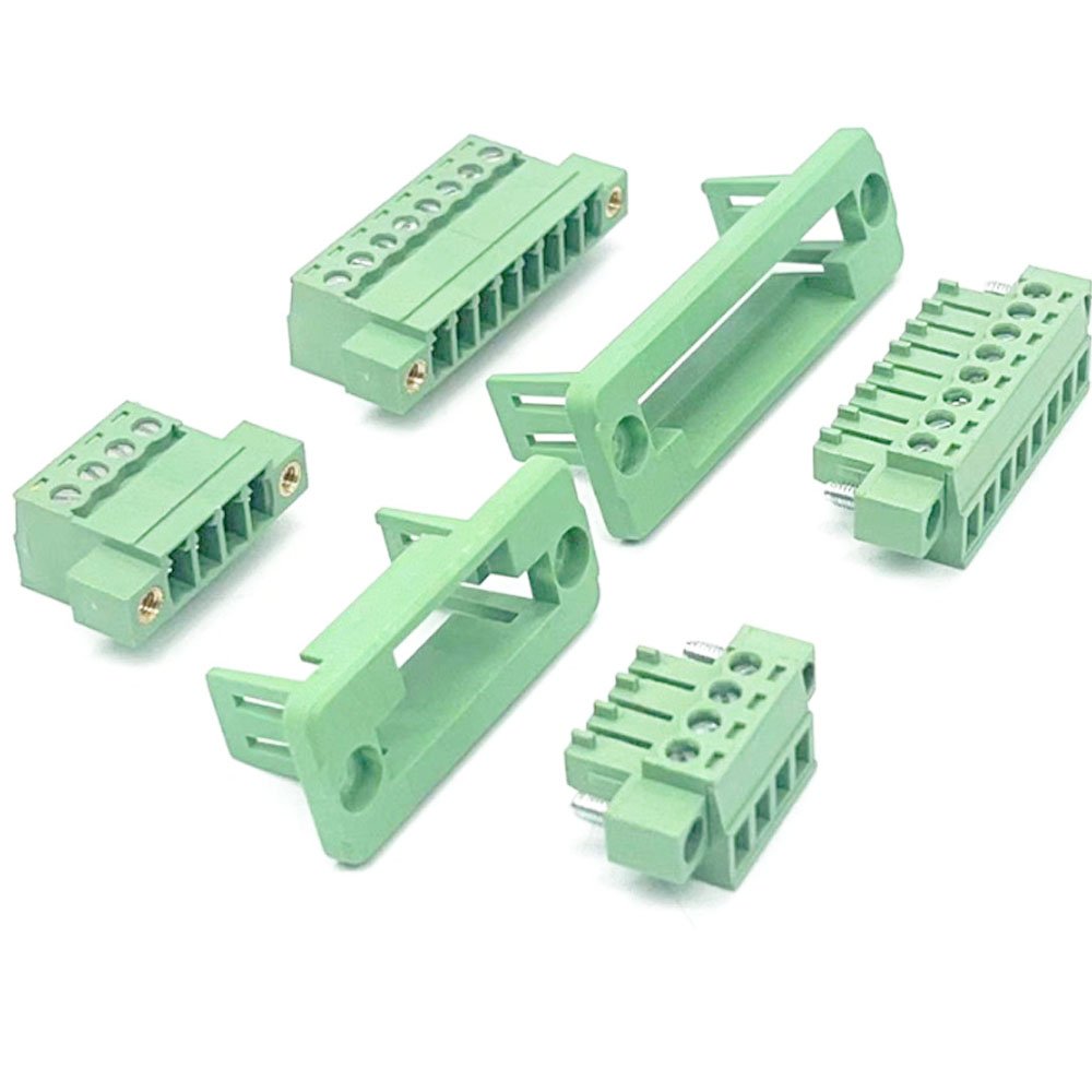 15EDGWC Through wall terminal blocks 3.81mm with flange fixed frame plug-in terminal socket connector