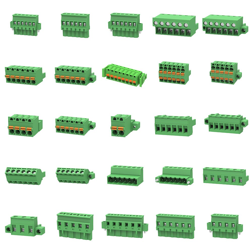 15EDGWC Through wall terminal blocks 3.81mm with flange fixed frame plug-in terminal socket connector