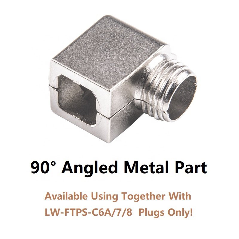 Linkwylan 10G Cat6A 90 degree Angled Toolless Termination Plug Shielded RJ45 Field Connector Tool-free Connection