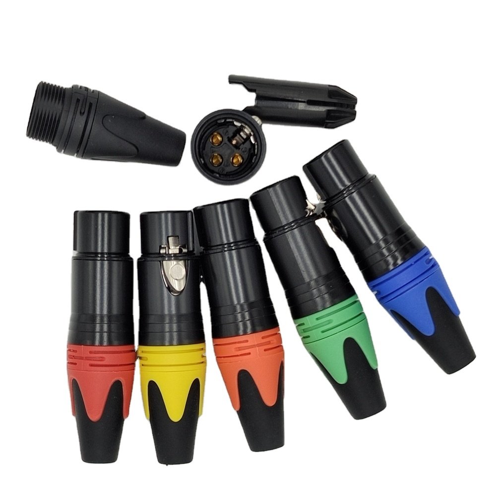 Copper Contact 3 PIN Connector Female XLR Microphone Connect Jack Female Gold Plated XLR 3 Pin Connectors XLR Mic Connector