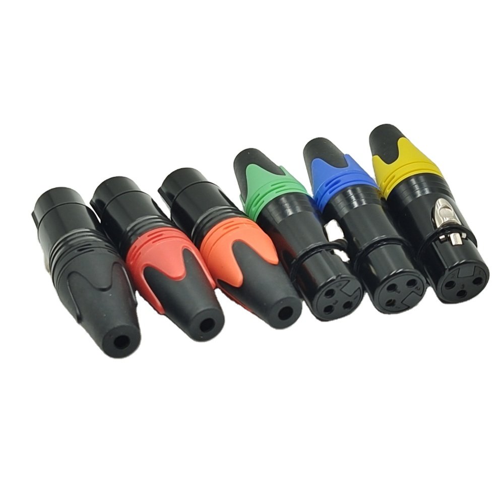 Copper Contact 3 PIN Connector Female XLR Microphone Connect Jack Female Gold Plated XLR 3 Pin Connectors XLR Mic Connector