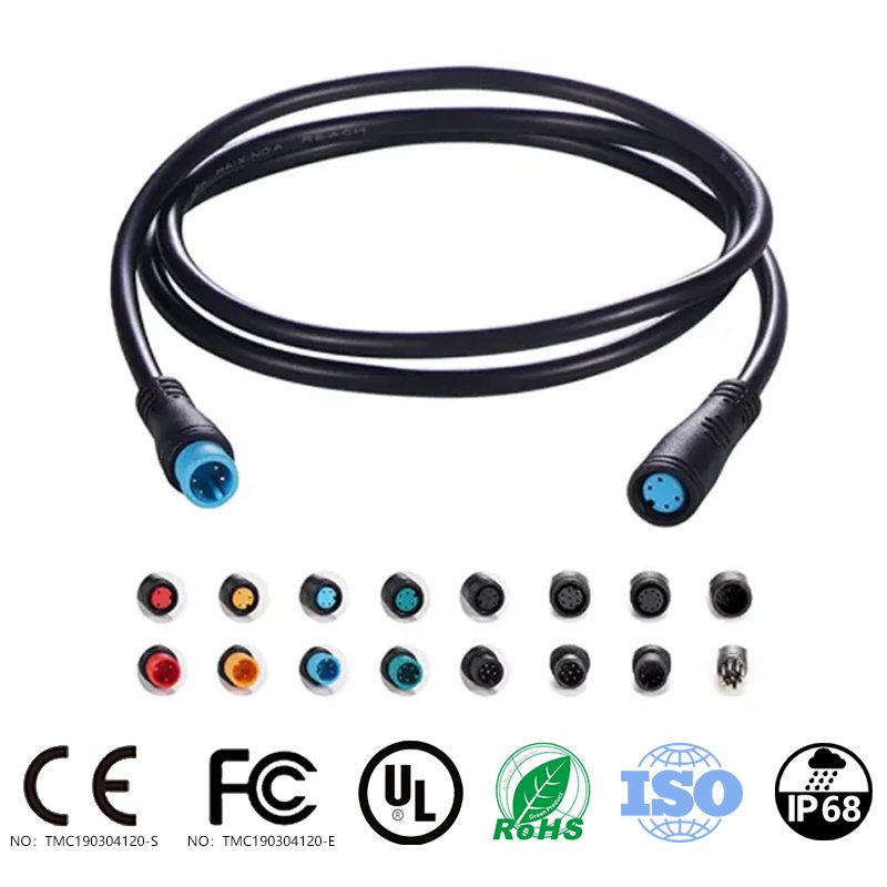 gx12 cable custom ip67ip68 shenzen gjq 3p wire splitter 10pin plug connector for Electric scooter