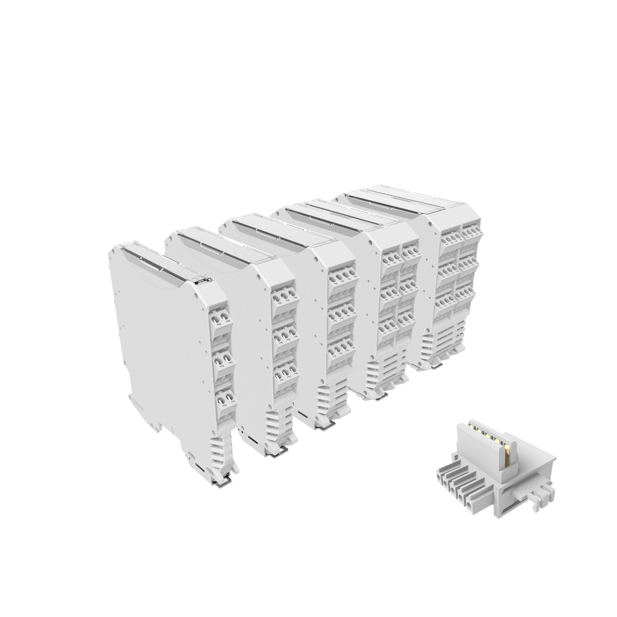 Sanhe SH322-22.5 5P TBUS Contact Din Rail Connector Plug-in Copper and Nylon Material 5P TBUS Fuse Block