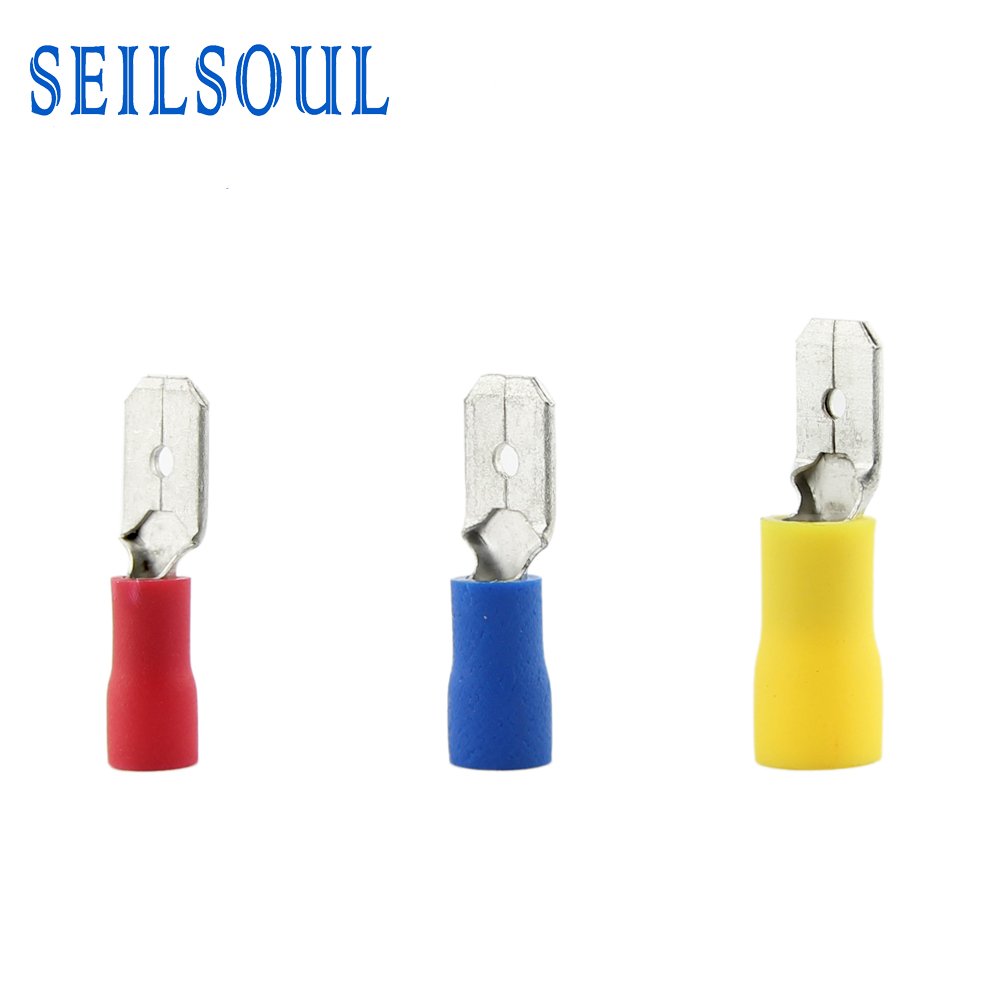 Yellow Spade Crimp Quick Disconnect Splice Cable Lug Wire Connector Pre-insulated Male Terminal