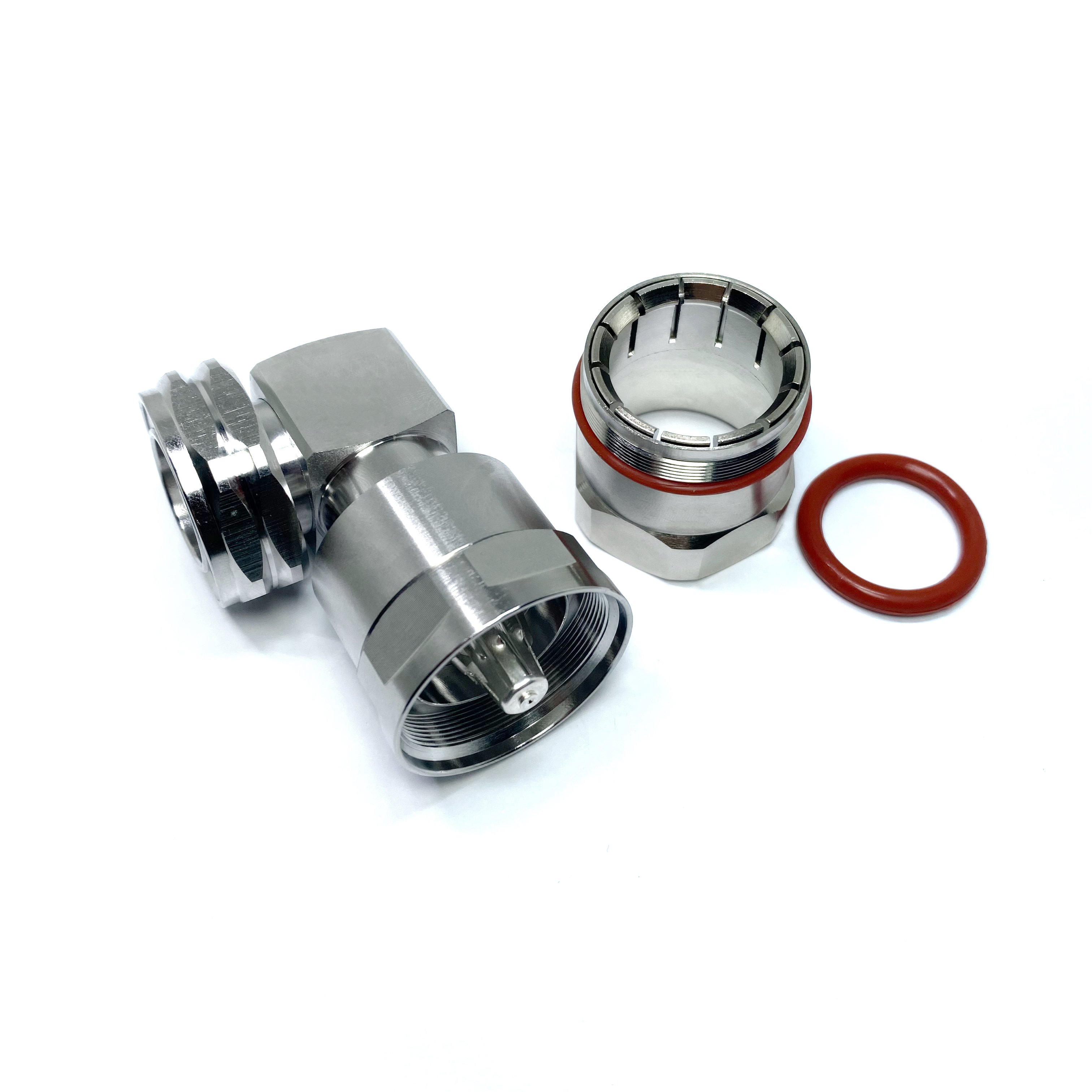 RF connector DIN 7-16 L29 type male pin RA right angle 90 degree clamp for 7/8" feeder coaxial cable plug