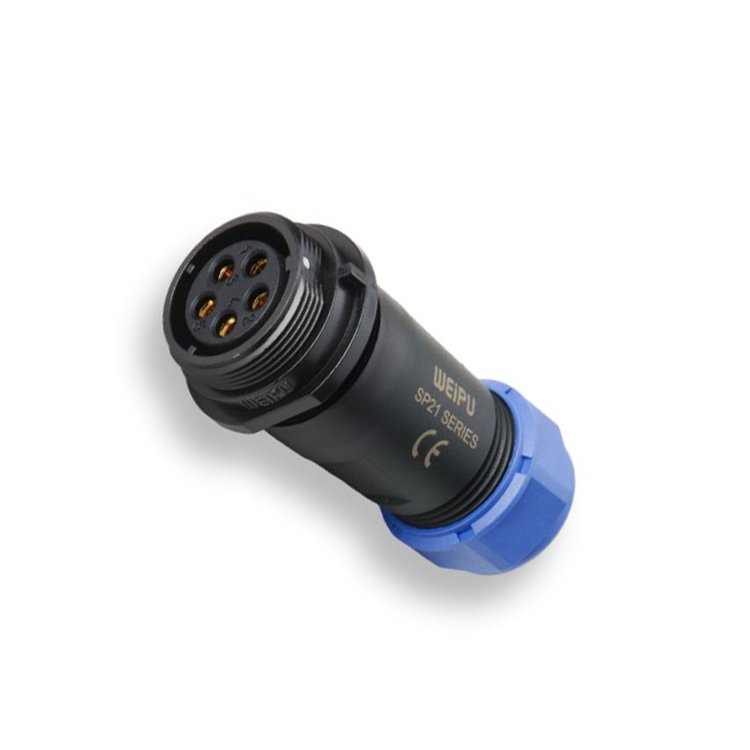Weipu IP68 Waterproof LED Strip Connector SP2110 P Series Threaded Male Plug Circular USB Plug 2 3 4 5 7 9 12 Pins IP67