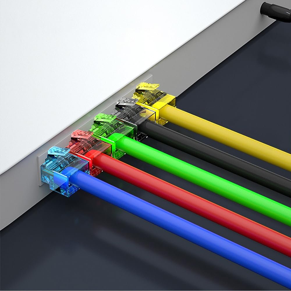 1bag=100pcs,20pcs/color Mixed Colors EZ to Crimp Modular Plug RJ45 Cat6 Pass Through Connectors