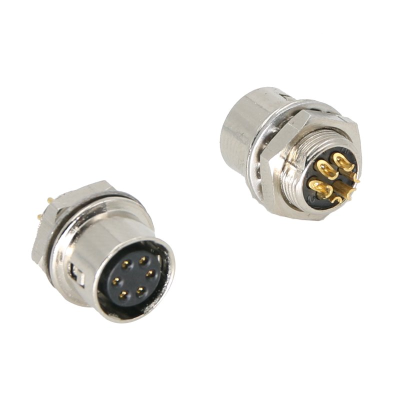 HR10 6 Pin circular connector in PCB type