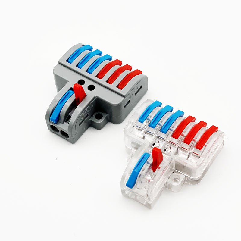 Germany style 2 In 6 Out Lever Wire Splitter Quick connection terminal MINI SL-2T6 Small Wire Connector Push In terminal block