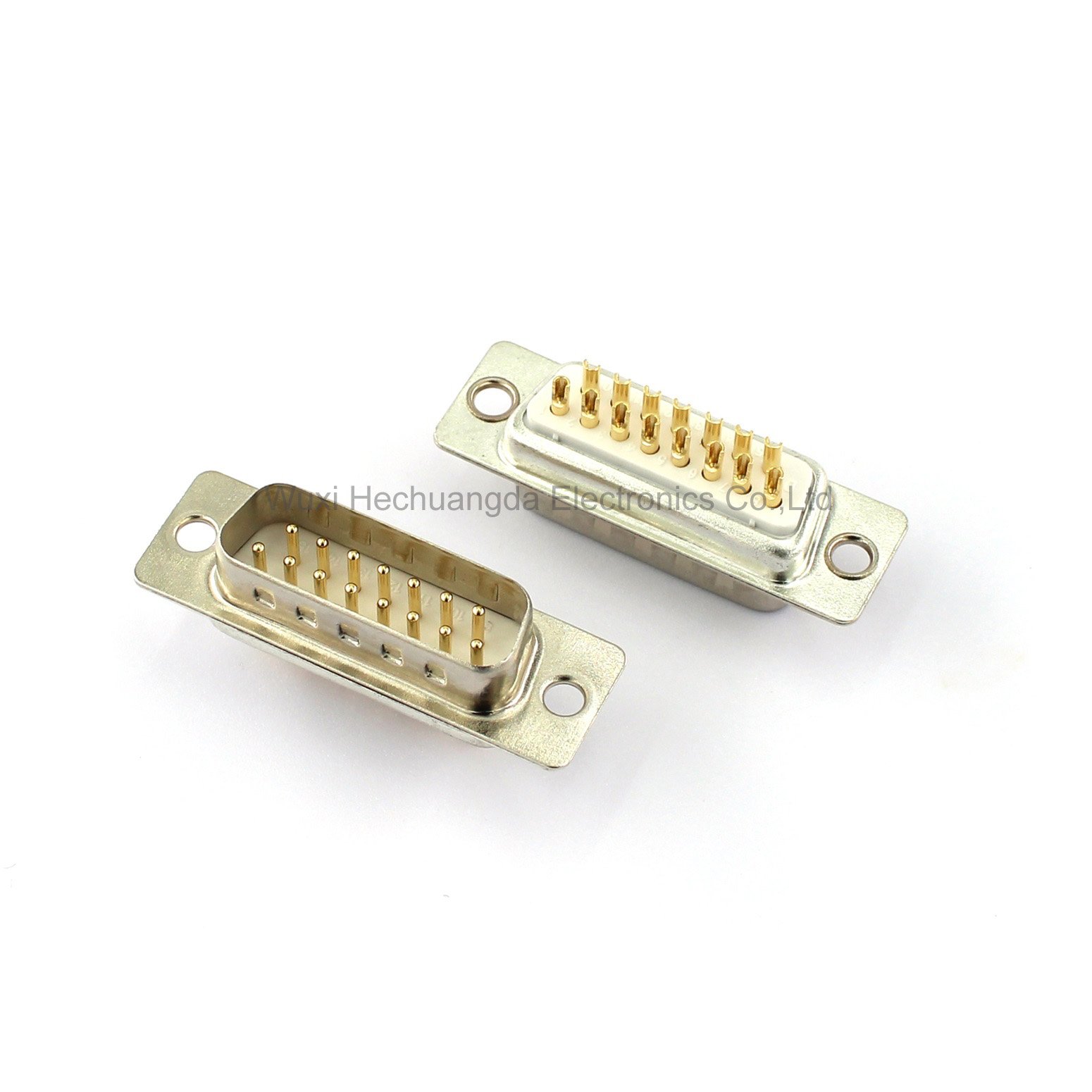 high quality female and male Solder Type / DB15 Connector Solid copper gold plated DB15 D-SUB Connector