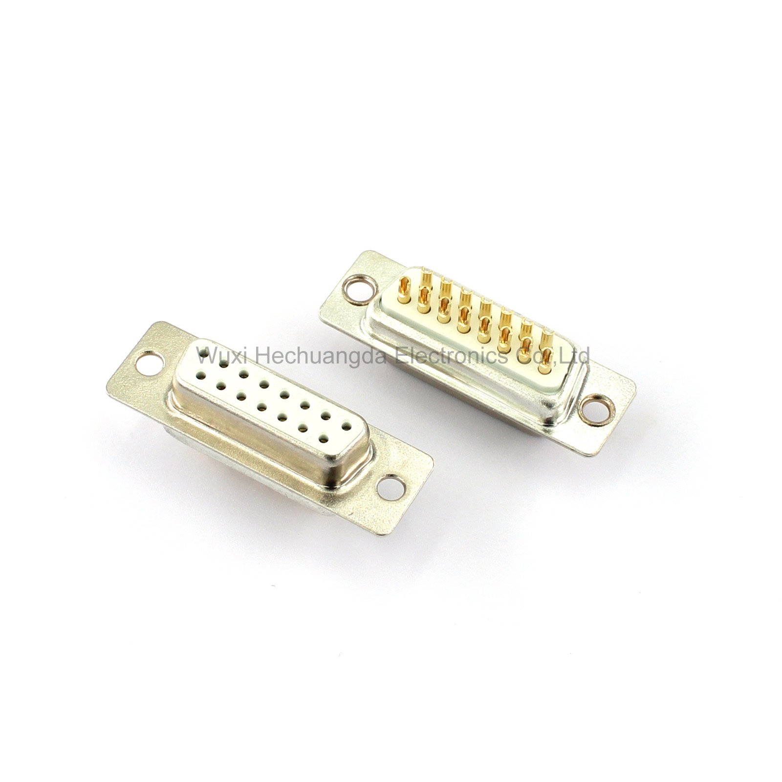 high quality female and male Solder Type / DB15 Connector Solid copper gold plated DB15 D-SUB Connector