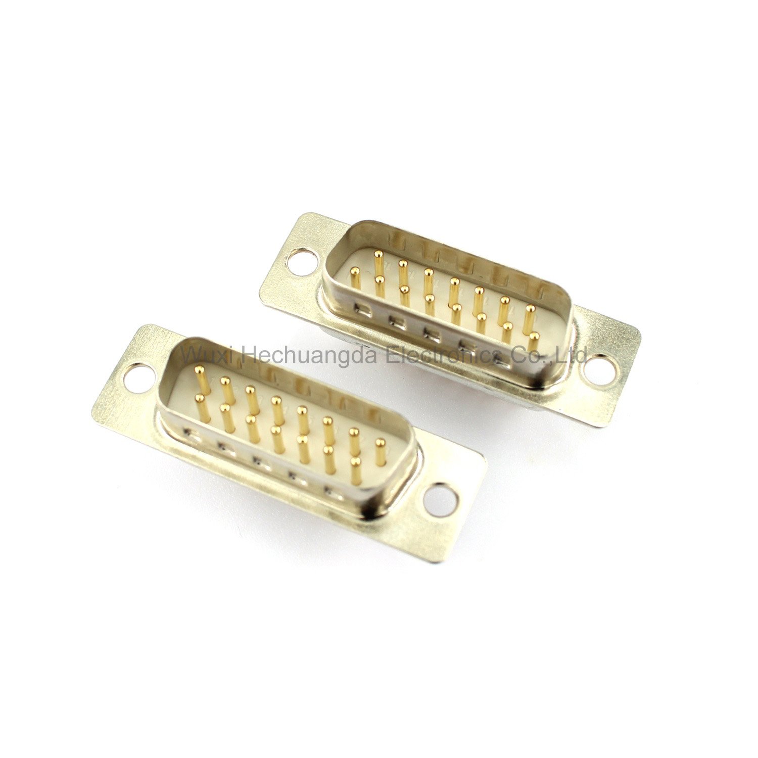 high quality female and male Solder Type / DB15 Connector Solid copper gold plated DB15 D-SUB Connector