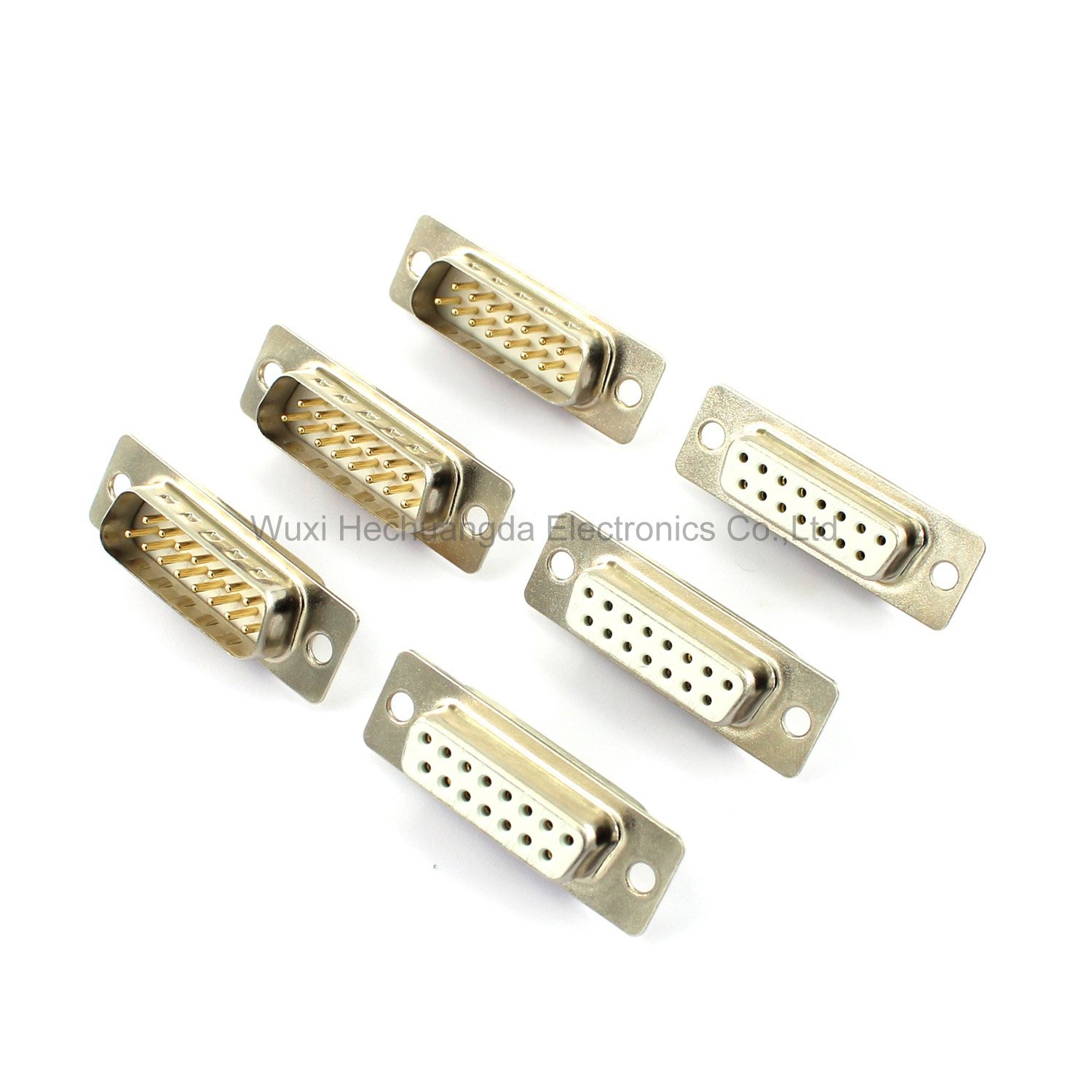 high quality female and male Solder Type / DB15 Connector Solid copper gold plated DB15 D-SUB Connector