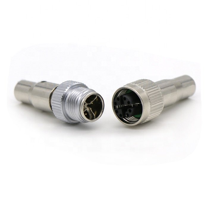 IP67 Male Shielded M12 X Code Metal connector CAT 6A 10Gdps for Automaion industrial Aviation