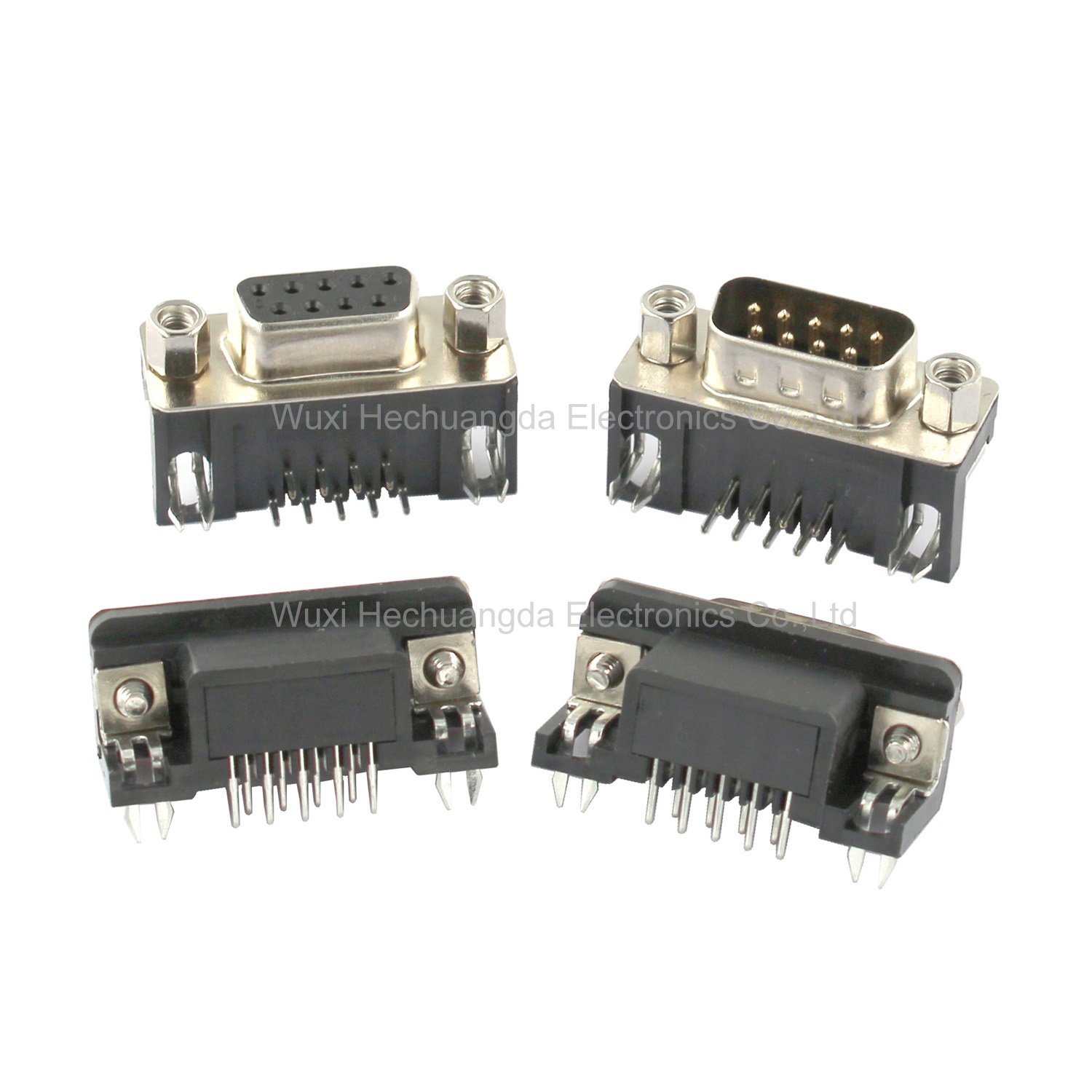Black DR9 90-degree Curved Needle Male female Connector Serial Port RS232 Connector 9Pin dr9 connector