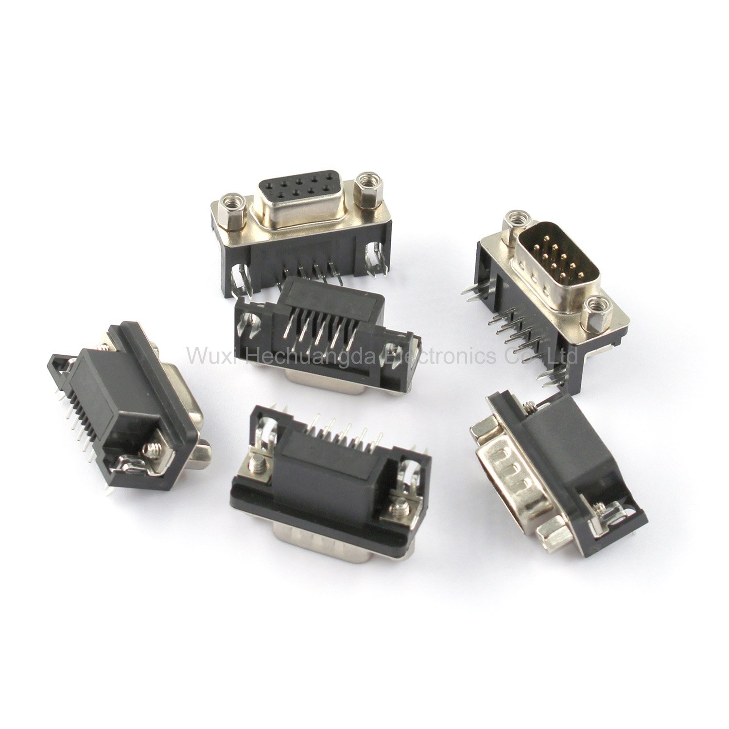 Black DR9 90-degree Curved Needle Male female Connector Serial Port RS232 Connector 9Pin dr9 connector