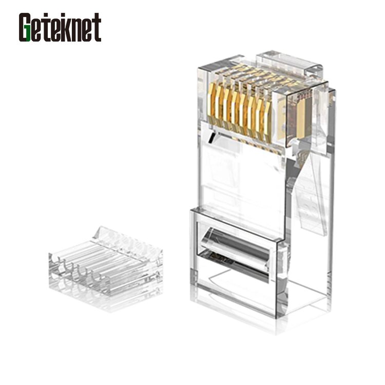 GETEKnet Ethernet Modular Connector Plug utp 8p8c Cat6 Cat5e RJ45 pass through cat5 RJ 45 Connector
