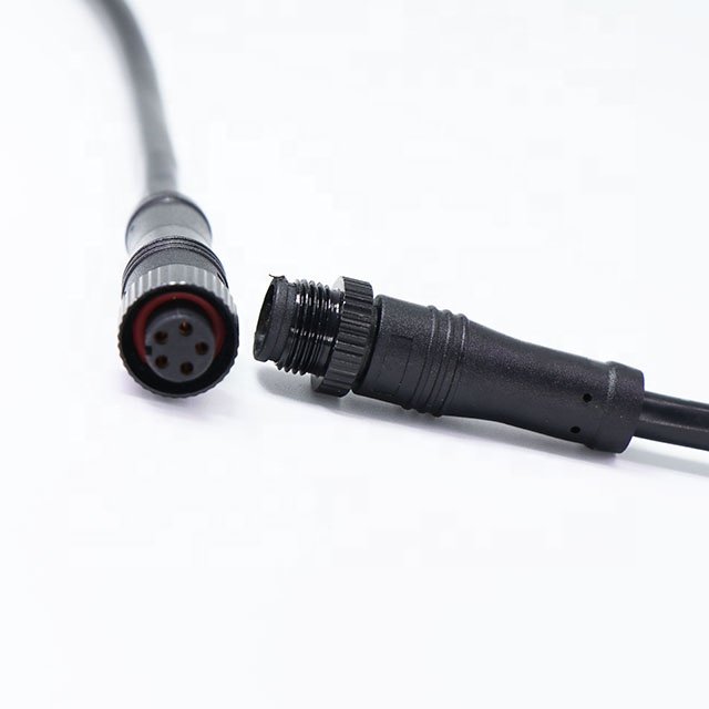 Waterproof IP68 M12 3 4 5 Pin Male Female LED wire Cable Connector