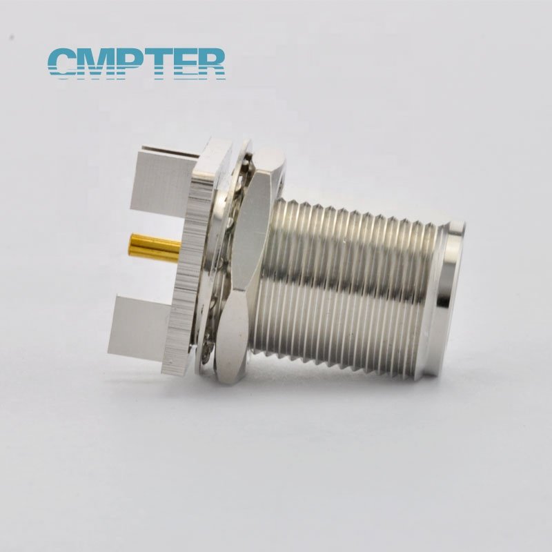 6GHz N Bulkhead Female jack rf coaxial connectors, Edge Mount for PCB board