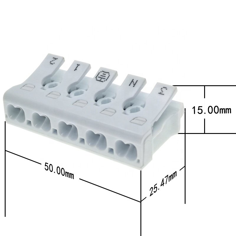 925-D5 Electrical wiring terminal block push in wire connector for 5-wire connectors 2.5mm