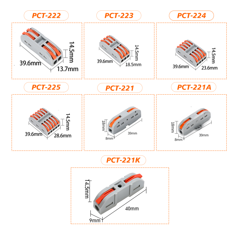 hot products Wholesale Transparent 32A 250V PCT-223 Fast Quick Wire Connectors SPL Universal Compact Cable Electrical Connector