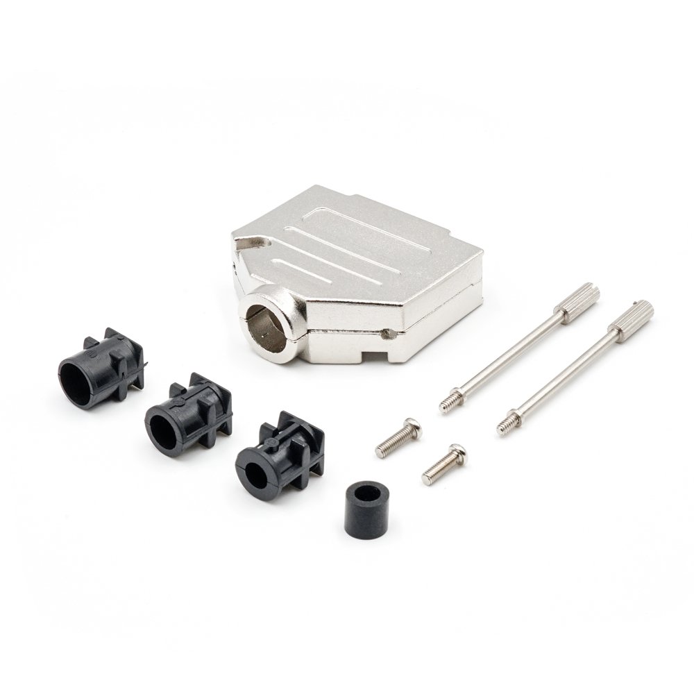 LECHUAN Two Piece Backshell 25 Pin Metal D SUB Hood Kit Zinc-Plating 1 Entry Straight D-SUB Connector
