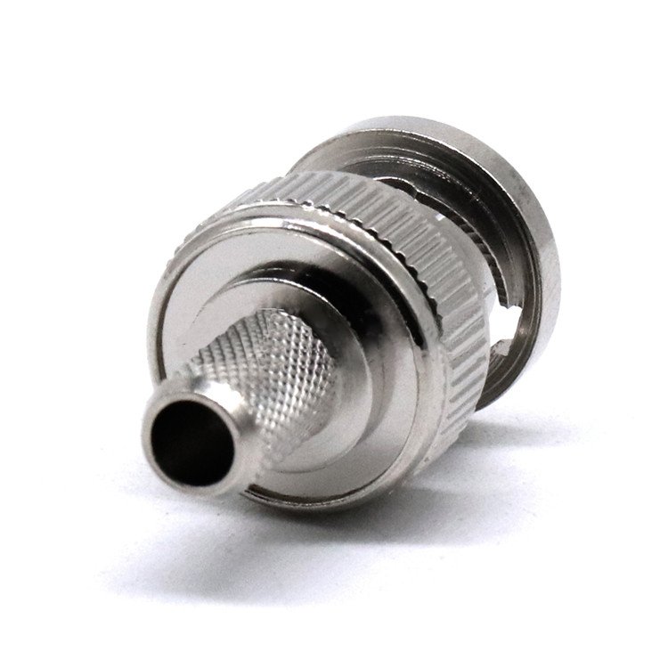 Quality brass nickel-plated BNC male straight RF coaxial connector crimp RG59 cable connector