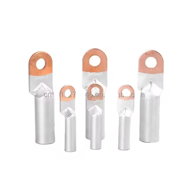 Copper to Aluminum Connecting Terminal Electrical Power Metallic Tubular Crimping Bimetallic Al-Cu Cable Lugs Ends